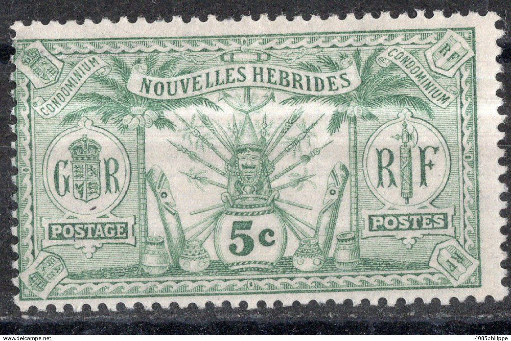 Nouvelles HEBRIDES Timbre-poste N°38* Neuf Charnière  TB Cote : 3€00 - Unused Stamps