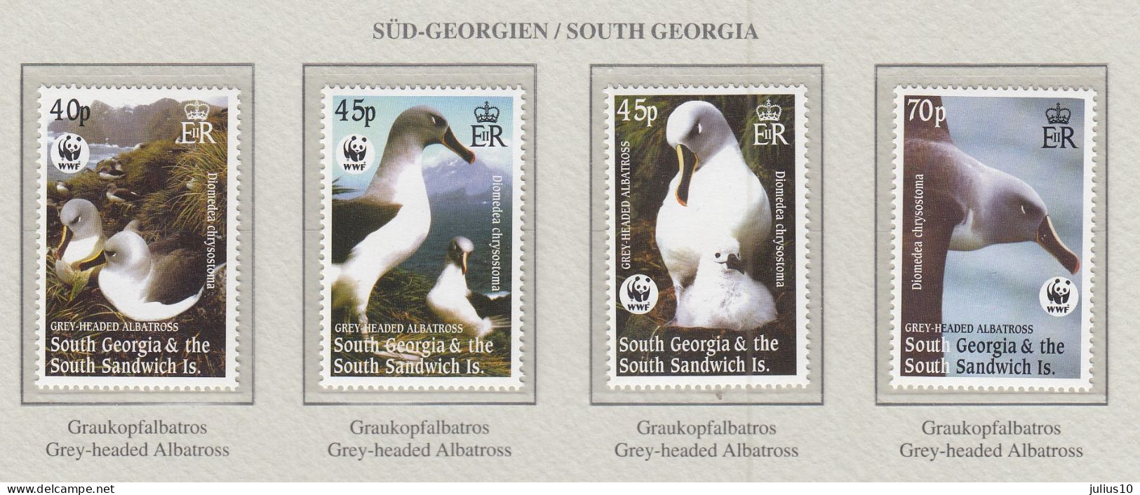 SOUTH GEORGIA SANDWICH ISLANDS 2003 WWF Birds Albatros Mi 357-360 MNH(**) Fauna 667 - Other & Unclassified