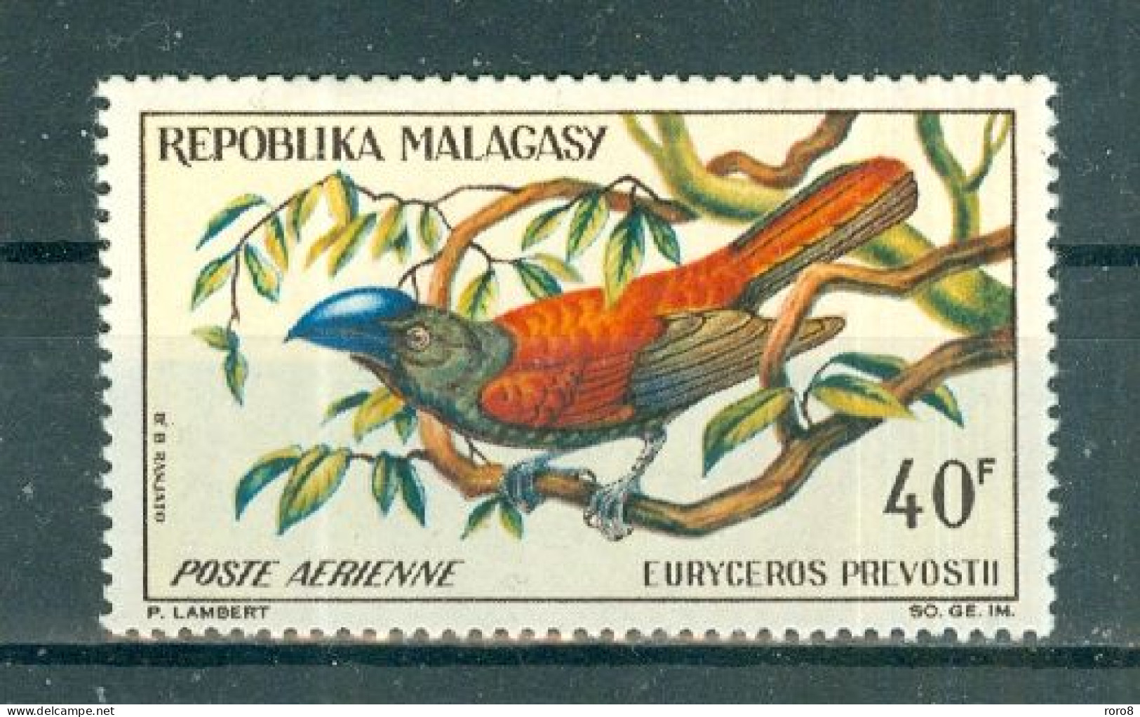 MADAGASCAR - P.A. N°89** MNH Bord De Feuille SCAN DU VERSO. Oiseaux Divers. - Autres & Non Classés