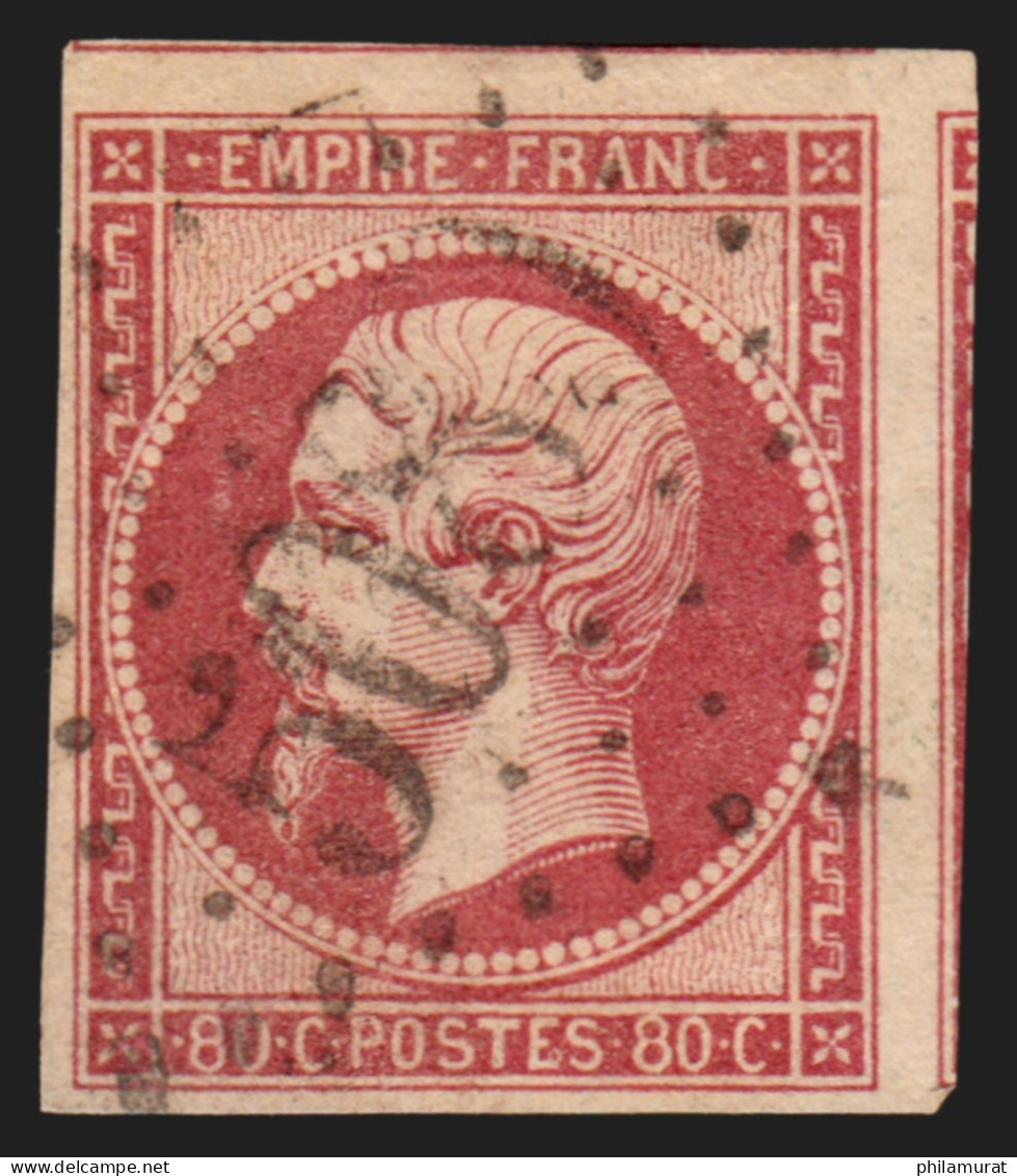 N°17B, 80c Rose, Oblitéré GC 5080 Alexandrie Bureau Français En Egypte - TTB - 1853-1860 Napoleon III