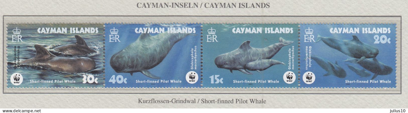 CAYMAN ISLANDS 2003 WWF Whales Mi 970-973 MNH Fauna 669 - Baleines