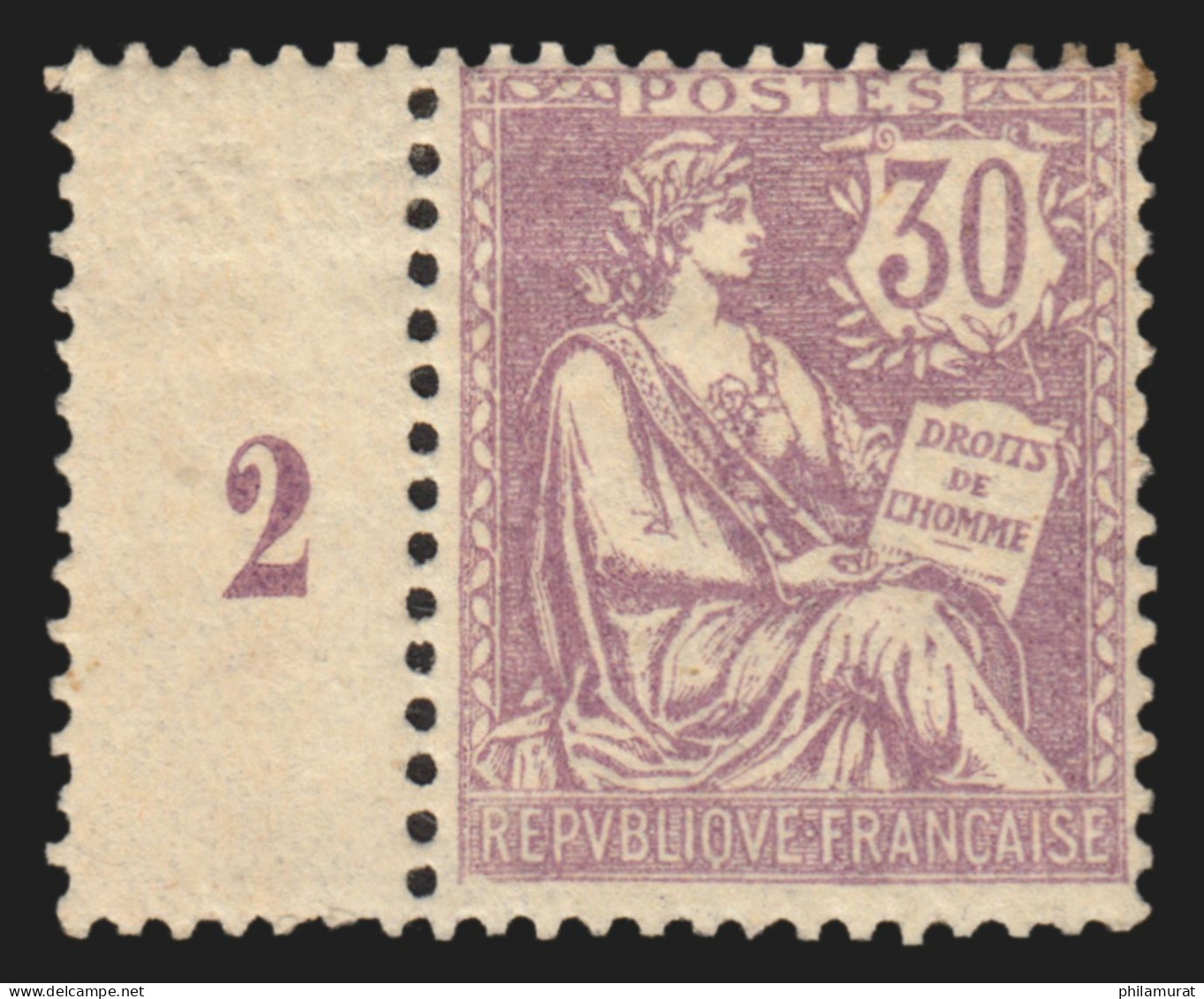 N°128, Millésime 2, Mouchon 30c Violet, Neuf * Trace De Charnière - B/TB - Neufs