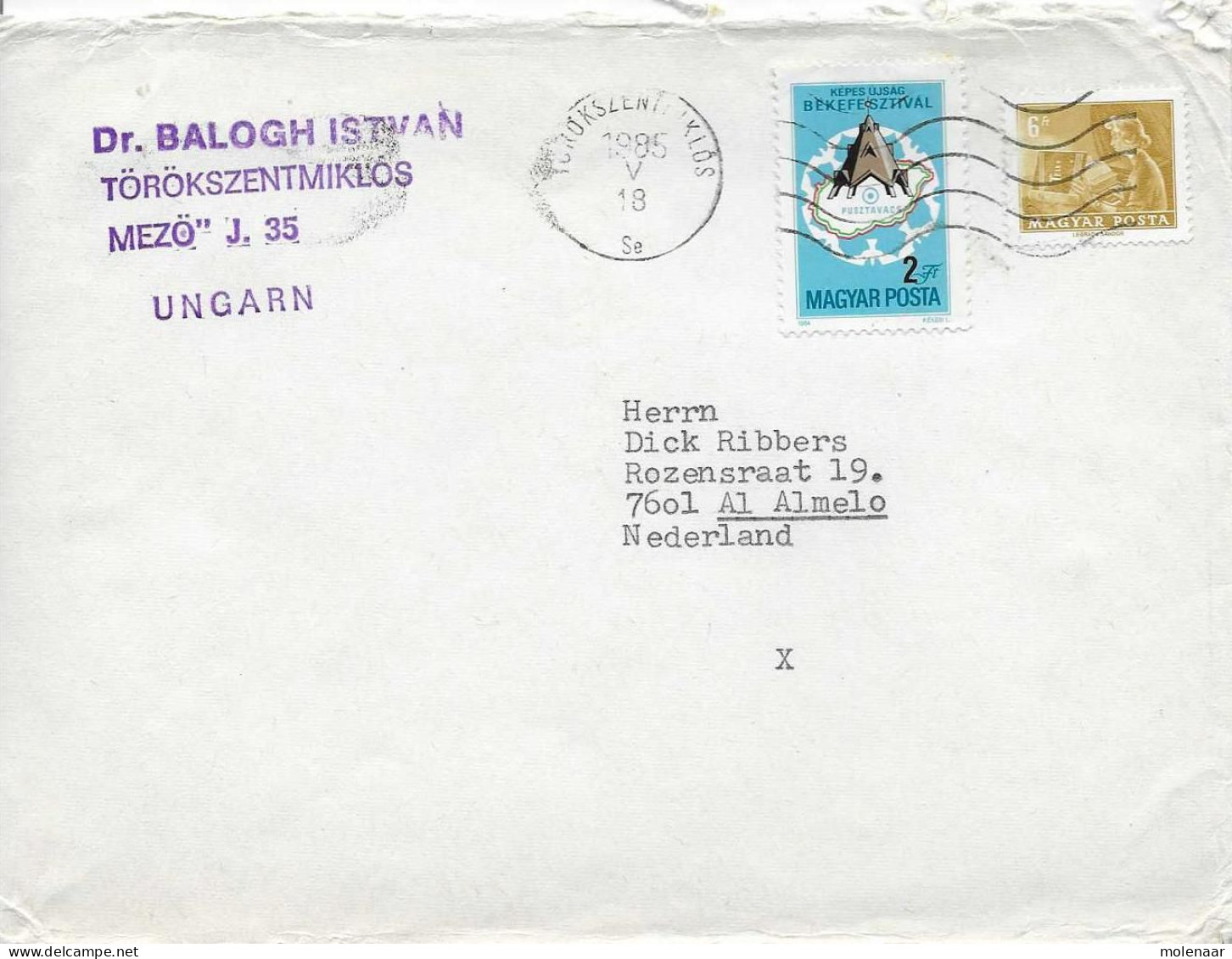 Postzegels > Europa > Hongarije > 1981-90 > Brief Met No. 3713 (17071) - Covers & Documents