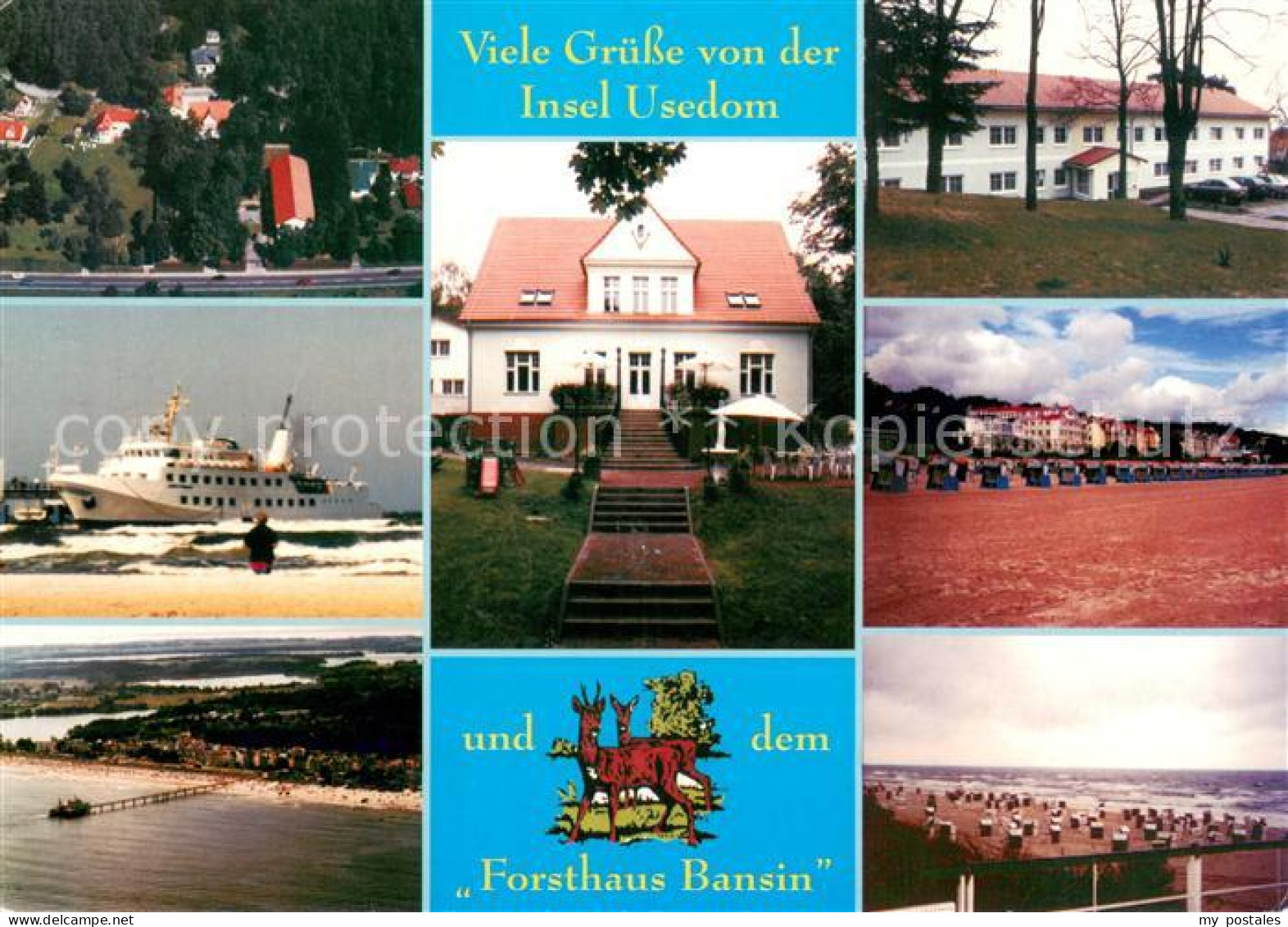 73652995 Insel Usedom Fliegeraufnahme Forsthaus Bansin Strandpartien Fahrgastsch - Usedom