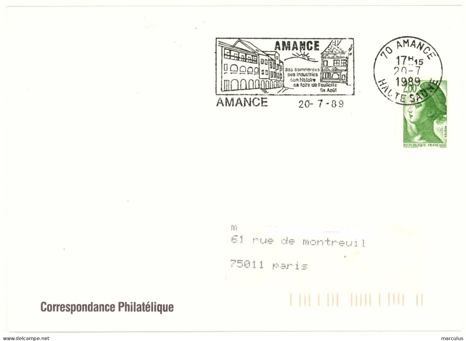 70 AMANCE HAUTE SAONE 1984 - Mechanical Postmarks (Advertisement)