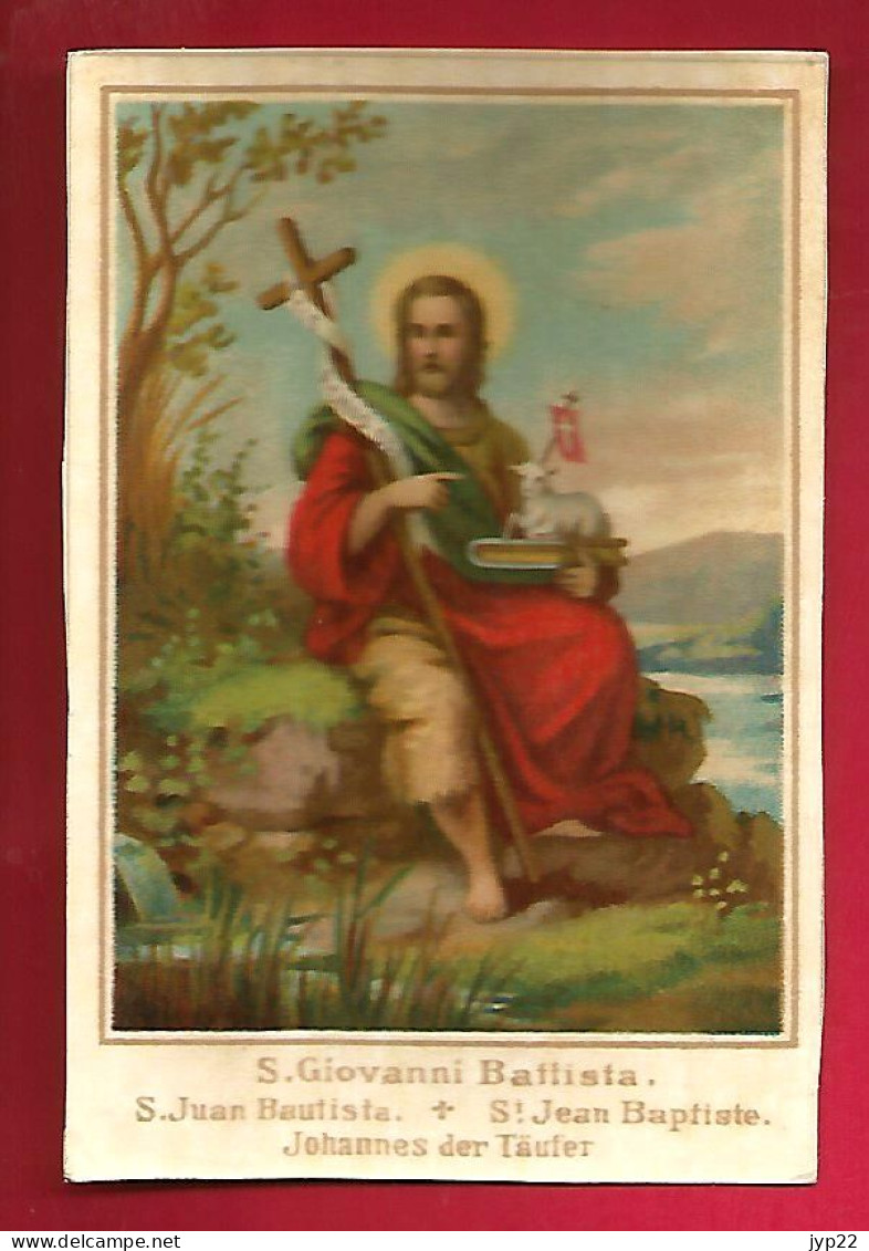 Image Pieuse San Giovanni Battista Juan Bautista Saint Jean Baptiste Johannes Der Taüfer - Dos Vierge - Devotieprenten