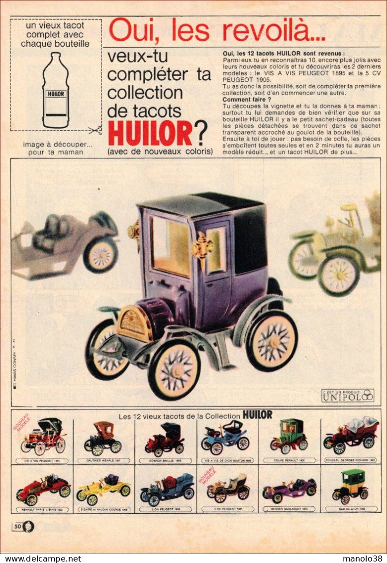 Huilor. 12 Vieux Tacots De Collection. Nouveaux Modèles. Visuel Des 12 Voitures. Automobile. Auto. Voiture. 1966. - Advertising