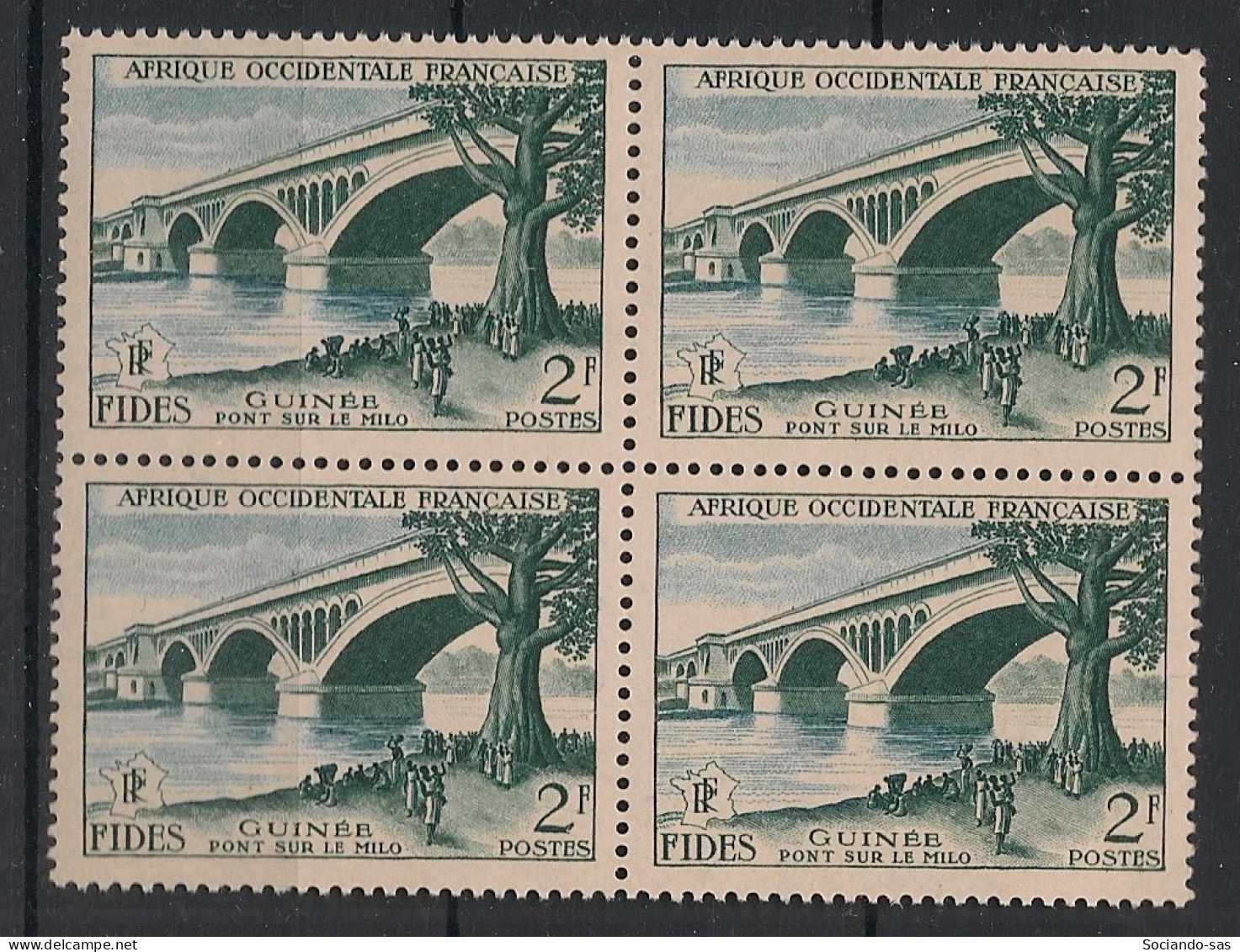 AOF - 1956 - N°YT. 55 - FIDES - Bloc De 4 - Neuf Luxe ** / MNH / Postfrisch - Neufs