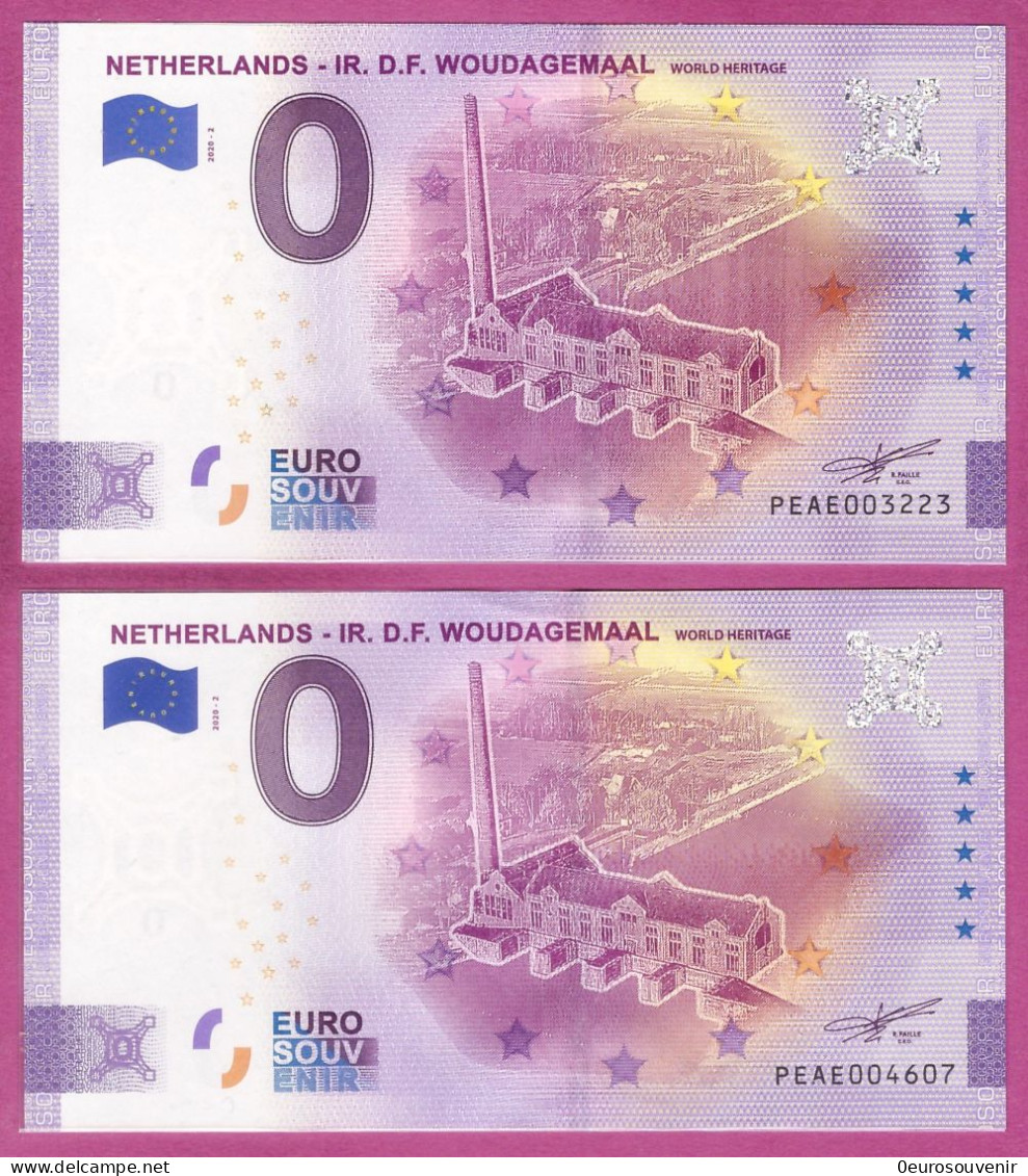 0-Euro PEAE 2020-2 NETHERLANDS - IR. D.F. WOUDAGEMAAL - WORLD HERITAGE Set NORMAL+ANNIVERSARY - Privatentwürfe