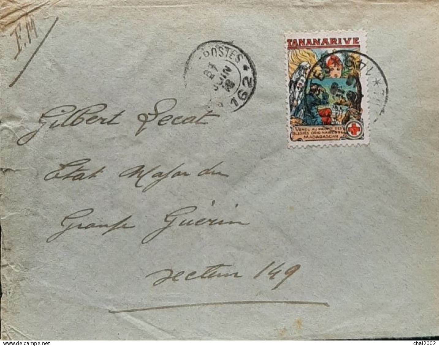 Lettre Trésor Et Postes 27 Juin 1916 Secteur 162  Pour Secteur 149 - Rotes Kreuz