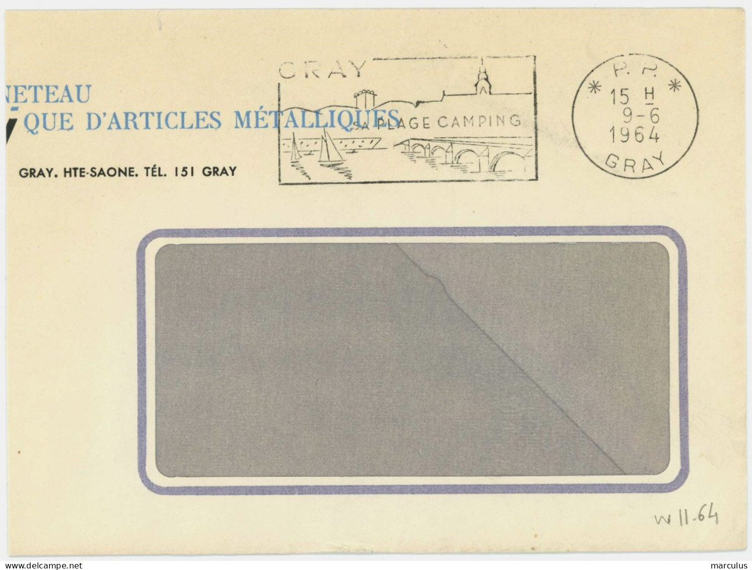 P. P. GRAY [ Haute Saône ] 1964 Port Payé - Mechanical Postmarks (Advertisement)