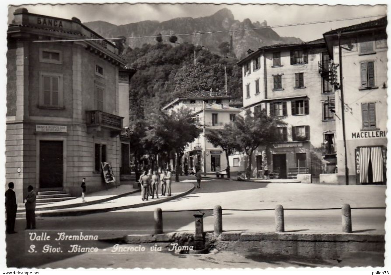 VALLE BREMBANA - SAN GIOVANNI BIANCO - INCROCIO VIA ROMA - BERGAMO - 1954 - Bergamo
