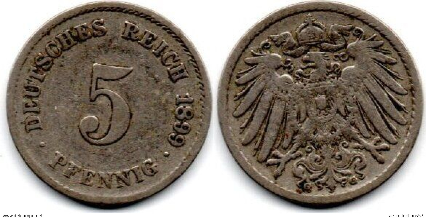 MA 33669 / Allemagne - Deutschland - Germany 5 Pfennig 1899 G TB - 5 Pfennig