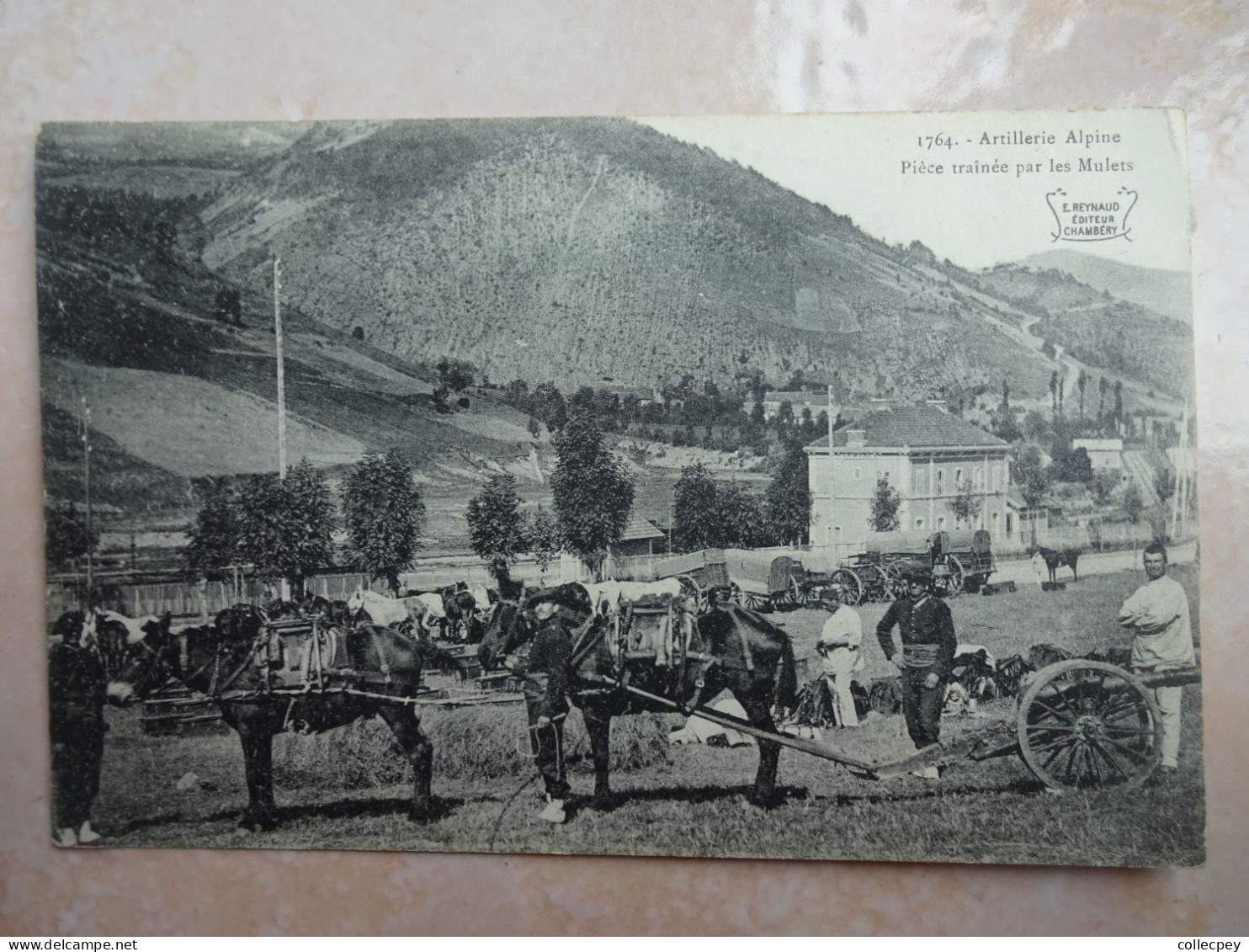 CPA Artillerie Alpine Chasseurs Alpins Pièce Traînée Par Les Mulets - Andere & Zonder Classificatie