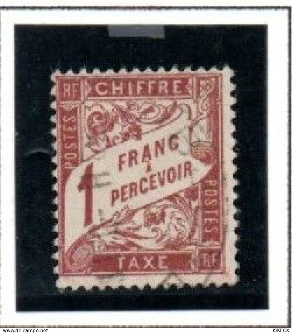 FRANCE ,FRANKREICH , 1921 - 1926 ,  YT  38, TAXE,  40 1 F  PERCEVOIR OBLITERES, GESTEMPELT - 1859-1959 Afgestempeld