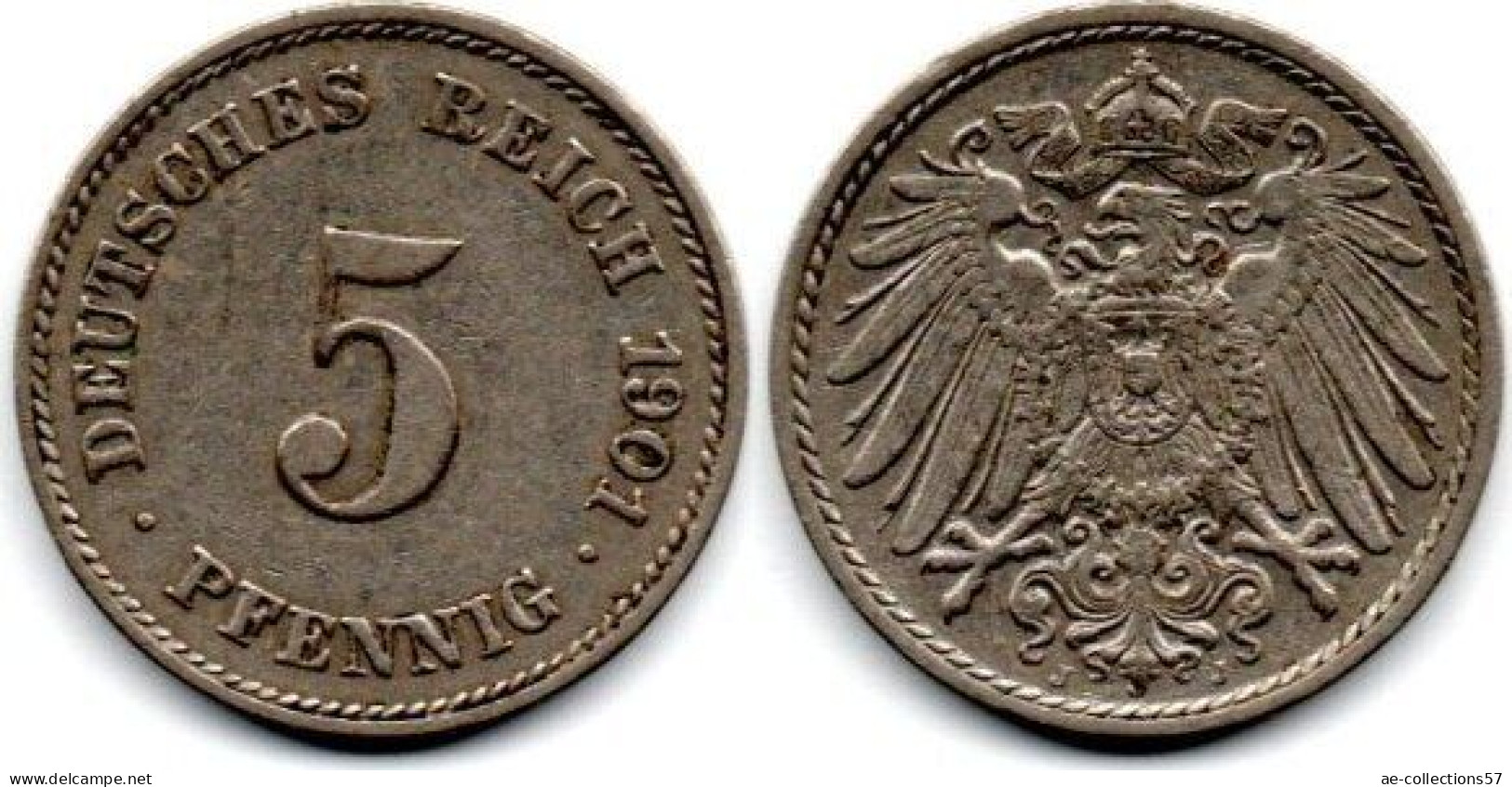 MA 33671 / Allemagne - Deutschland - Germany 5 Pfennig 1901 J TTB - 5 Pfennig