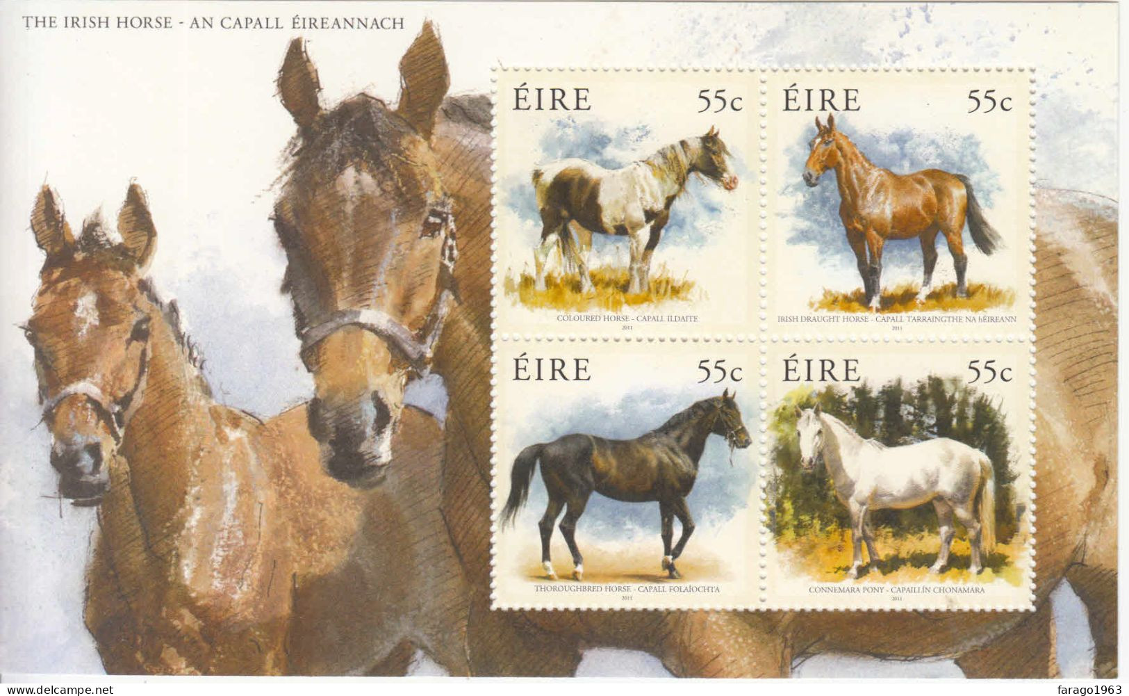 2011 Ireland Horses Souvenir Sheet MNH - Neufs