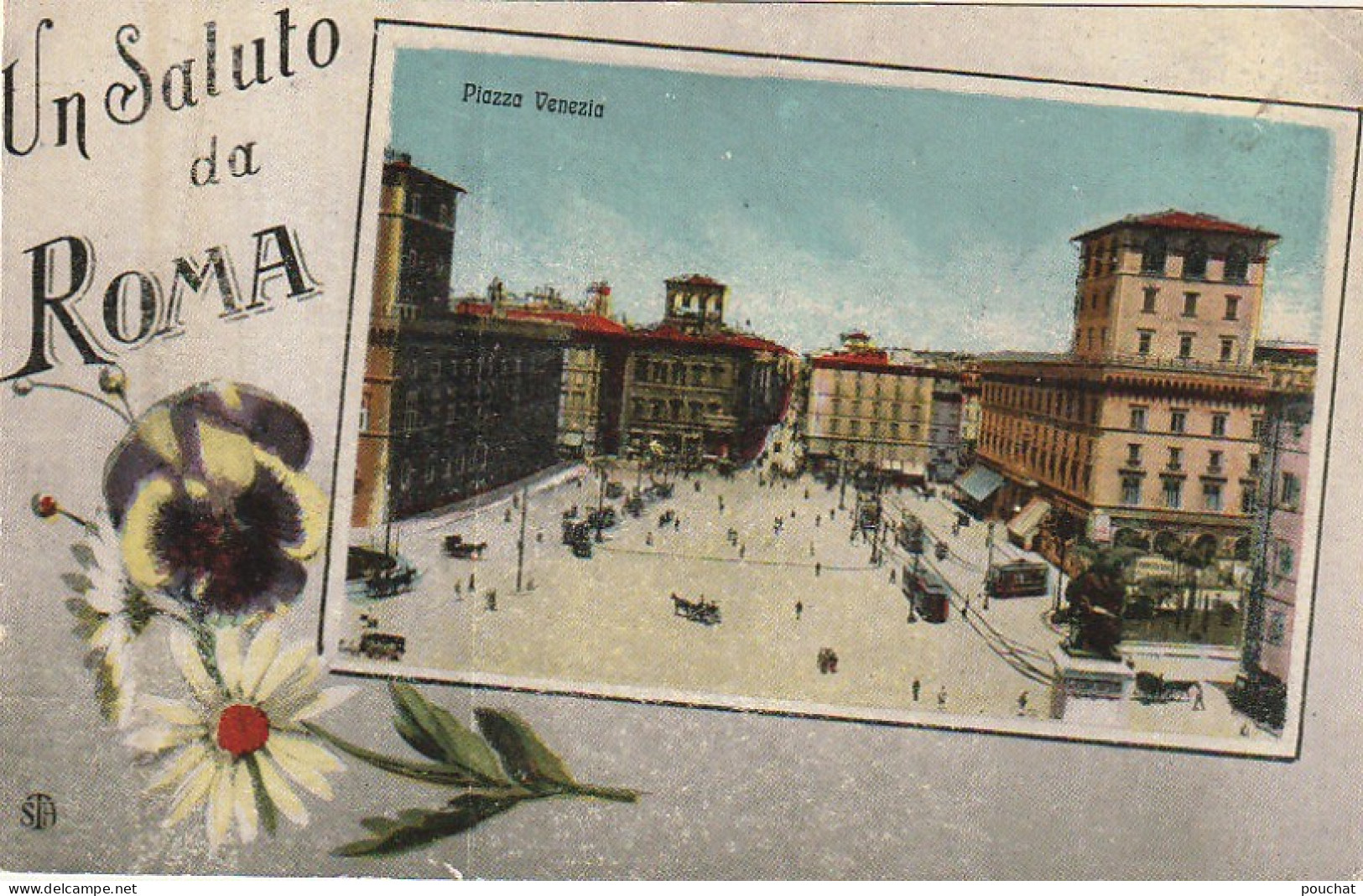 ZY 3-  " UN SALUTO DA ROMA "  ( ITALIA ) - PIAZZA VENEZIA - 2 SCANS - Piazze