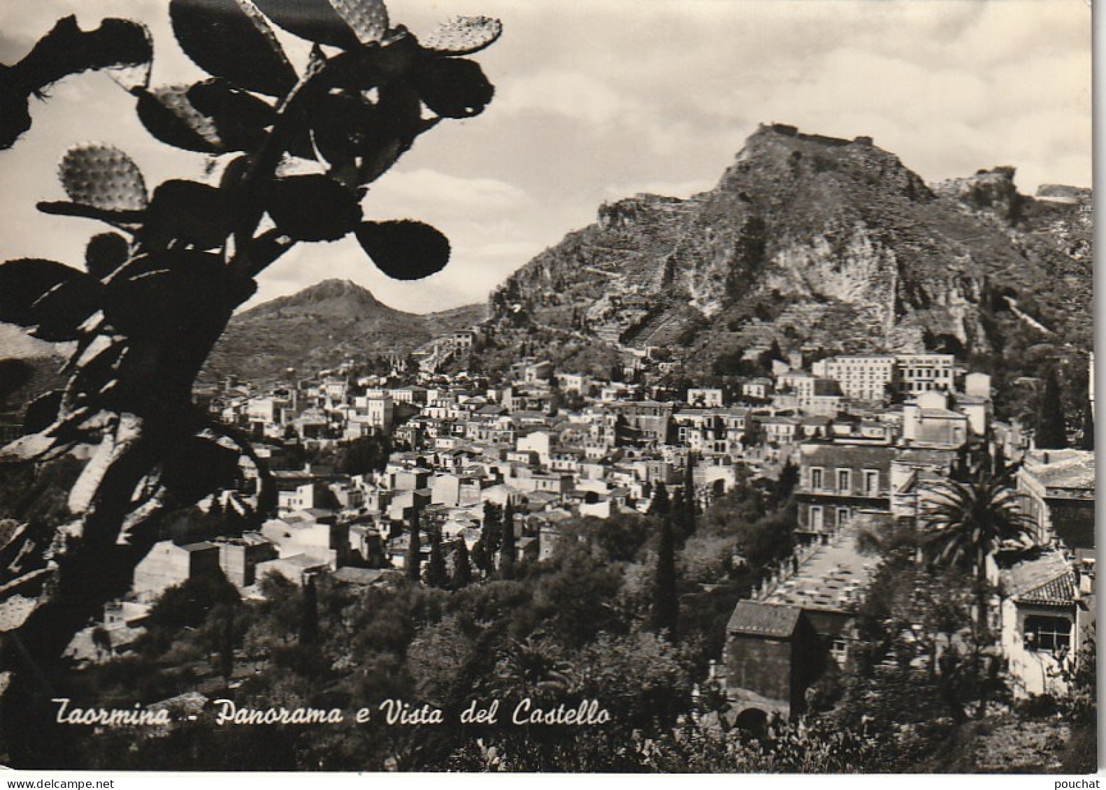 ZY - TAORMINA ( ITALIA ) - PANORAMA E VISTA DEL CASTELLO - 2 SCANS - Otros & Sin Clasificación