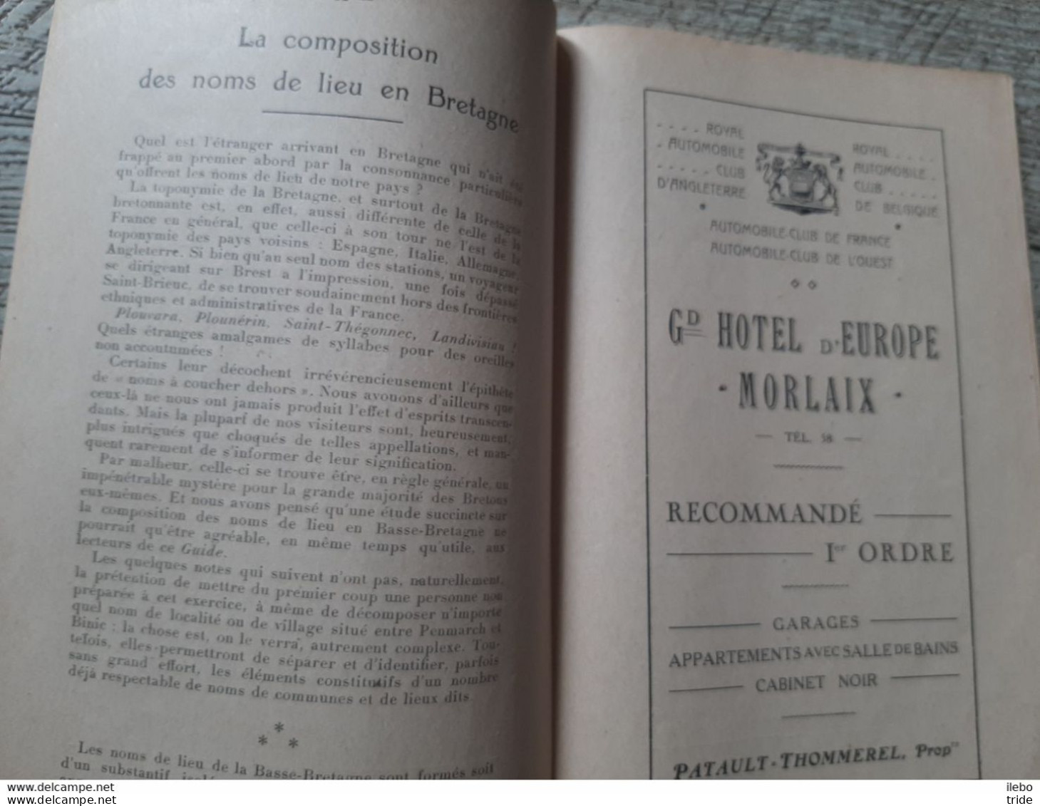 Guide Touristique Morlaix Et Sa Région 1923 Publicités Commerce Plan Excursions - Reiseprospekte