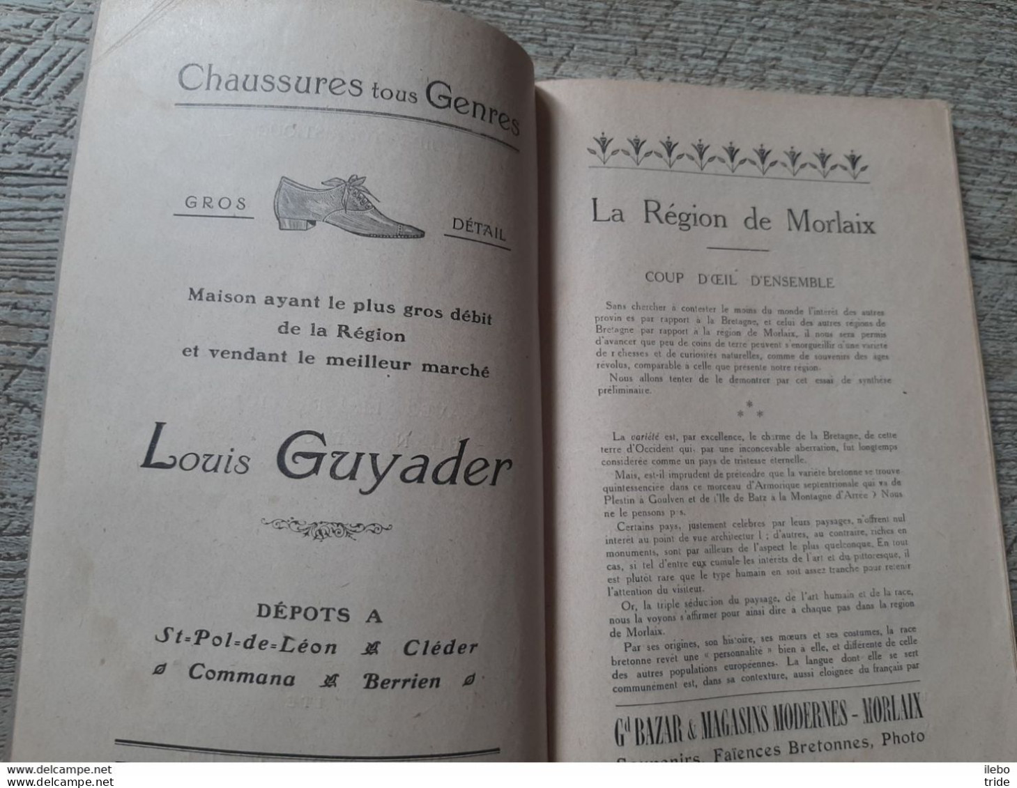 Guide Touristique Morlaix Et Sa Région 1923 Publicités Commerce Plan Excursions - Toeristische Brochures