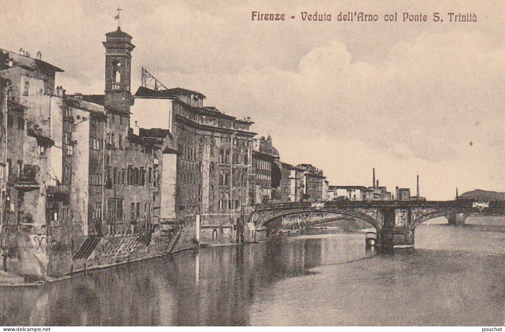 ZY 4- FIRENZE ( ITALIA ) - VEDUTA DELL ARNO COL PONTE S. TRINITA - 2 SCANS - Firenze (Florence)