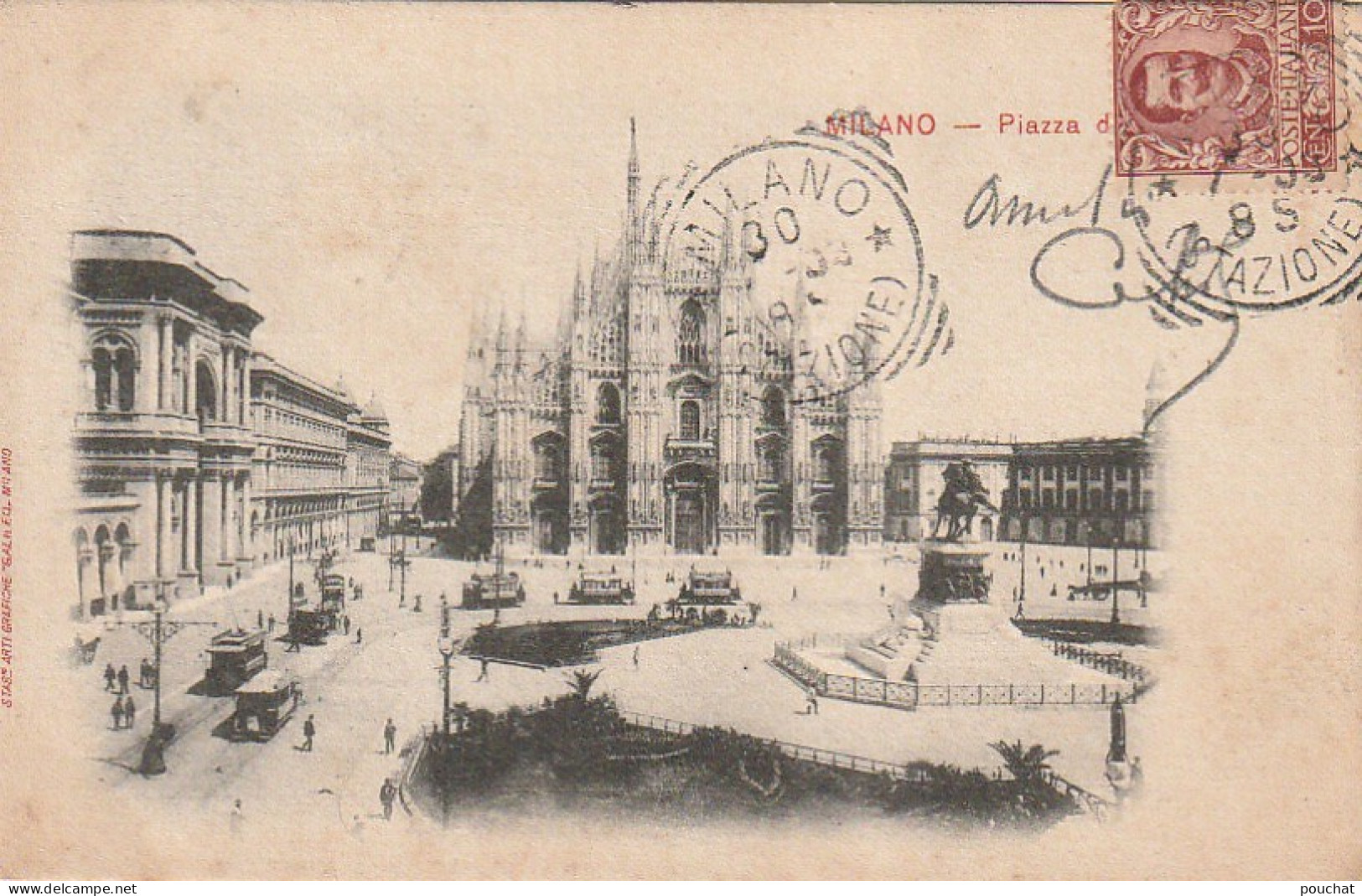 ZY 4- MILANO ( ITALIA ) - PIAZZA DEL DUOMO - 2 SCANS - Milano