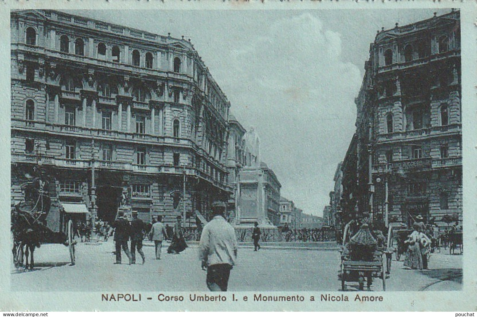 ZY 4- NAPOLI ( ITALIA ) - CORSO UMBERTO I. E MONUMENTO A NICOLA AMORE - 2 SCANS - Napoli (Neapel)
