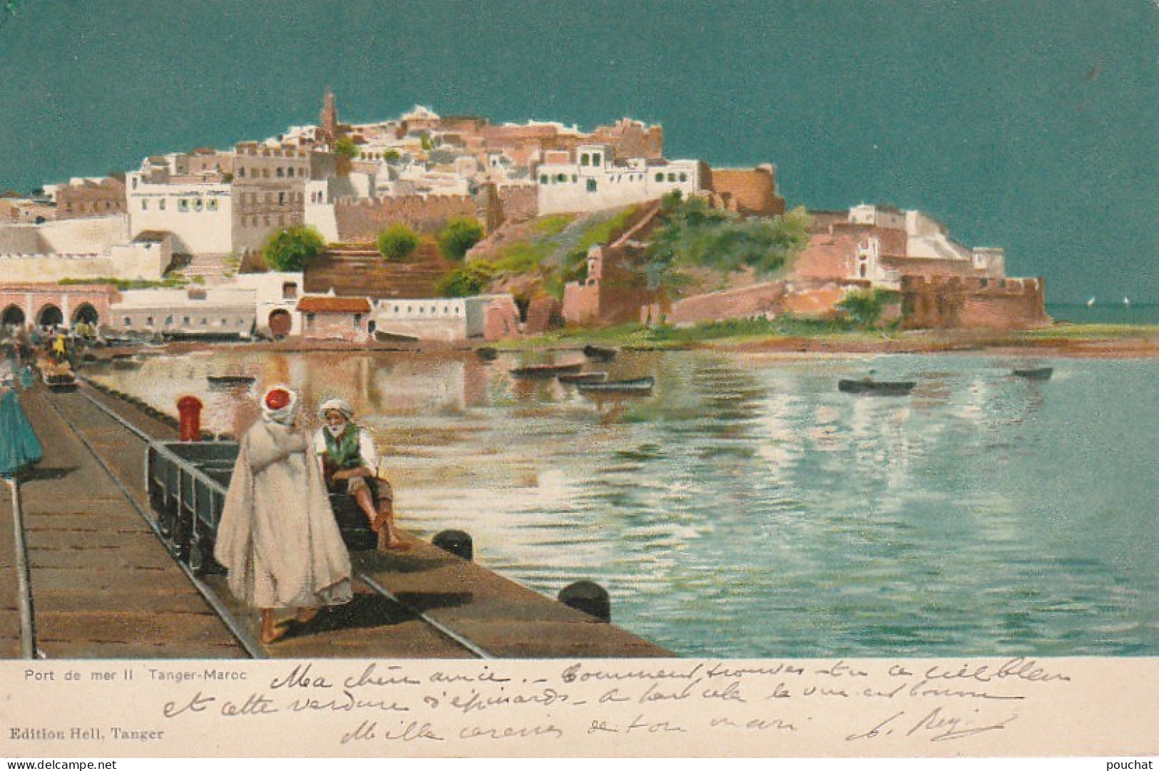 ZY 5- TANGER ( MAROC ) - PORT DE MER - ILLUSTRATION - EDIT. HELL , TANGER - 2 SCANS - Tanger