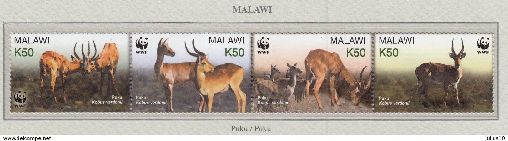 MALAWI 2003 WWF Animals Puku Mi 721-724 MNH(**) Fauna 673 - Nuovi