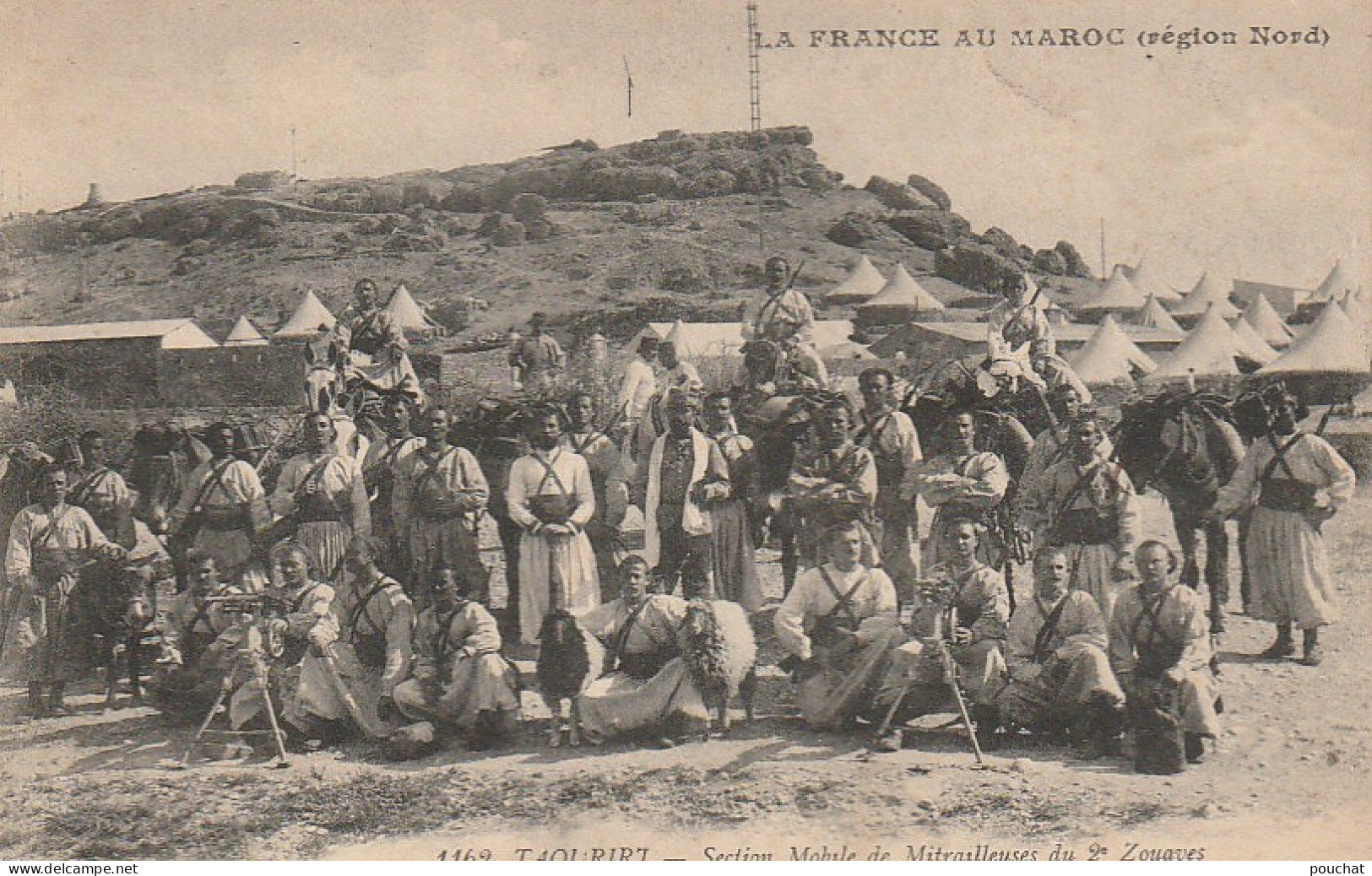 ZY 6- TAOURIRT ( MAROC ) - SECTION MOBILE DE MITRAILLEUSES DU 2e ZOUAVES - 2 SCANS - Autres & Non Classés