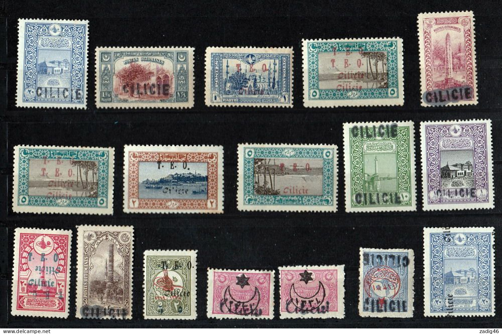 CILICIE - LOT DE 50 TIMBRES NEUFS AVEC INFIMES TRACES DE CHARNIERES - 2 SCANS - Ongebruikt