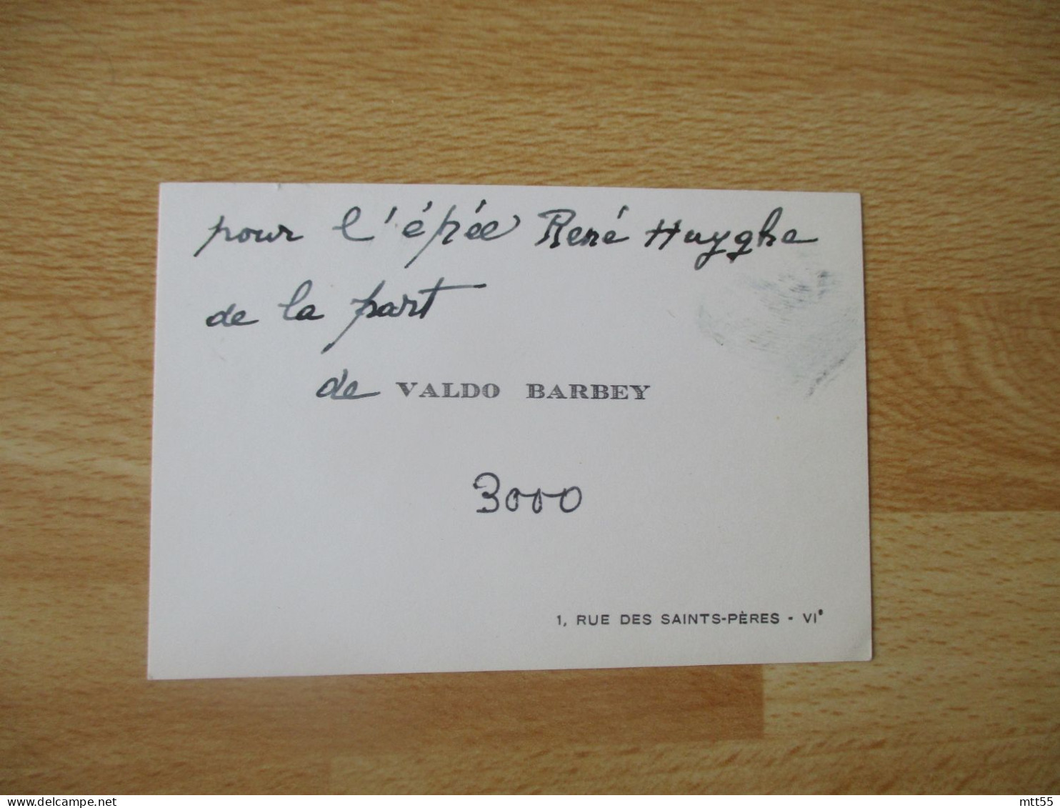 VALDO BARBEY  PEINTE CARTE DE VISITE AVEC ENVOI - Visitekaartjes