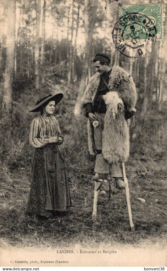 K0105 - LANDES - ÉCHASSIER Et BERGÈRE - Landbouwers