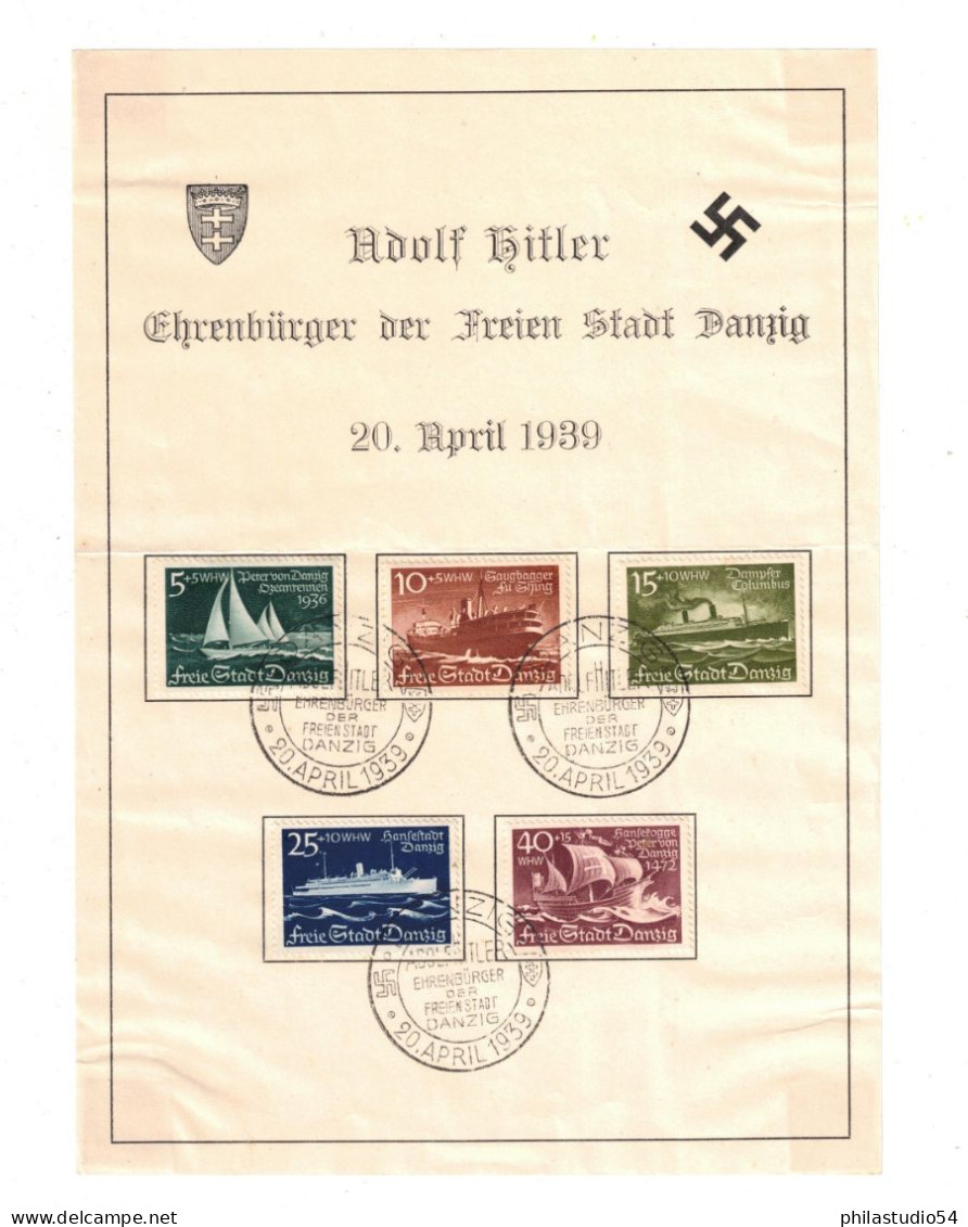 1939, Sonderblatt Zum 20.4.1939 Mit WHW-Ausgabe Komplett - Storia Postale