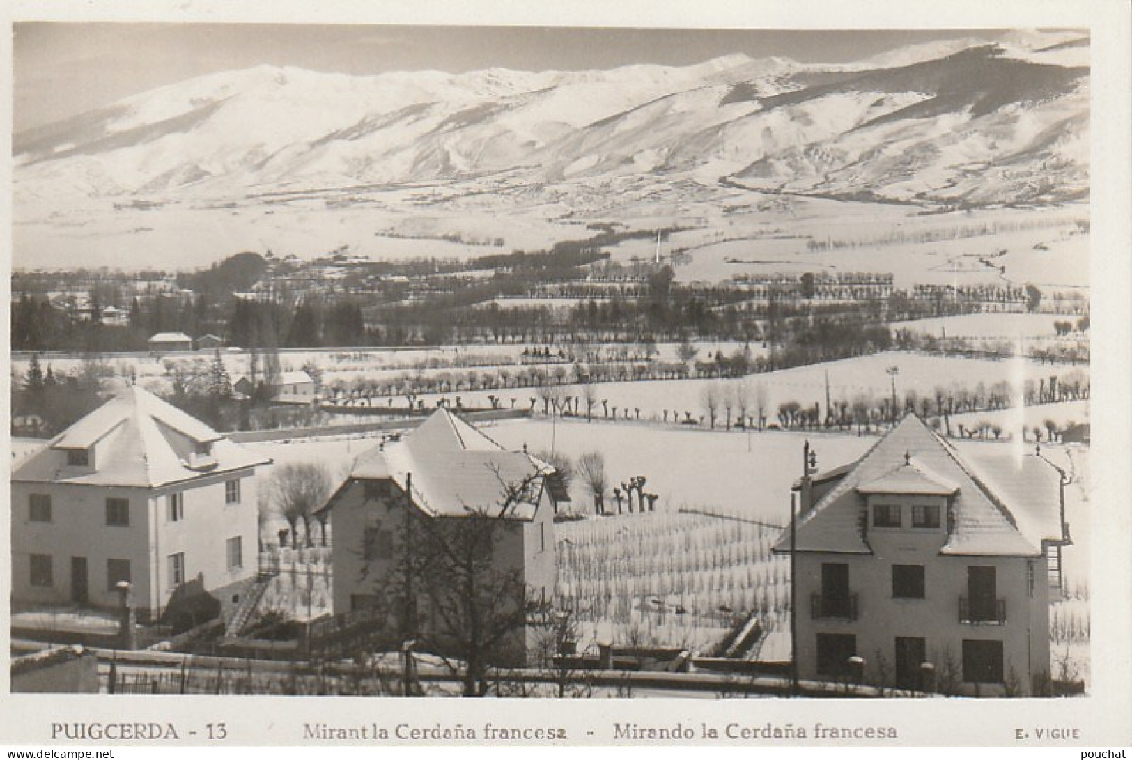 ZY 12- PUIGCERDA ( ESPANA ) - MIRANDO LA CERDANA FRANCESA - BAJO LA NIEVE - 2 SCANS - Gerona