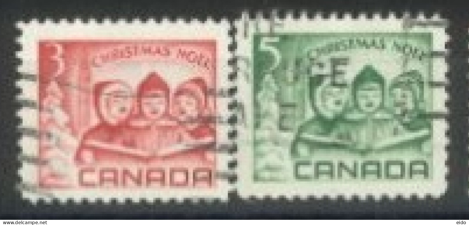 CANADA - 1967, CHRISTMAS STAMPS COMPLETE SET OF 2, USED. - Gebraucht