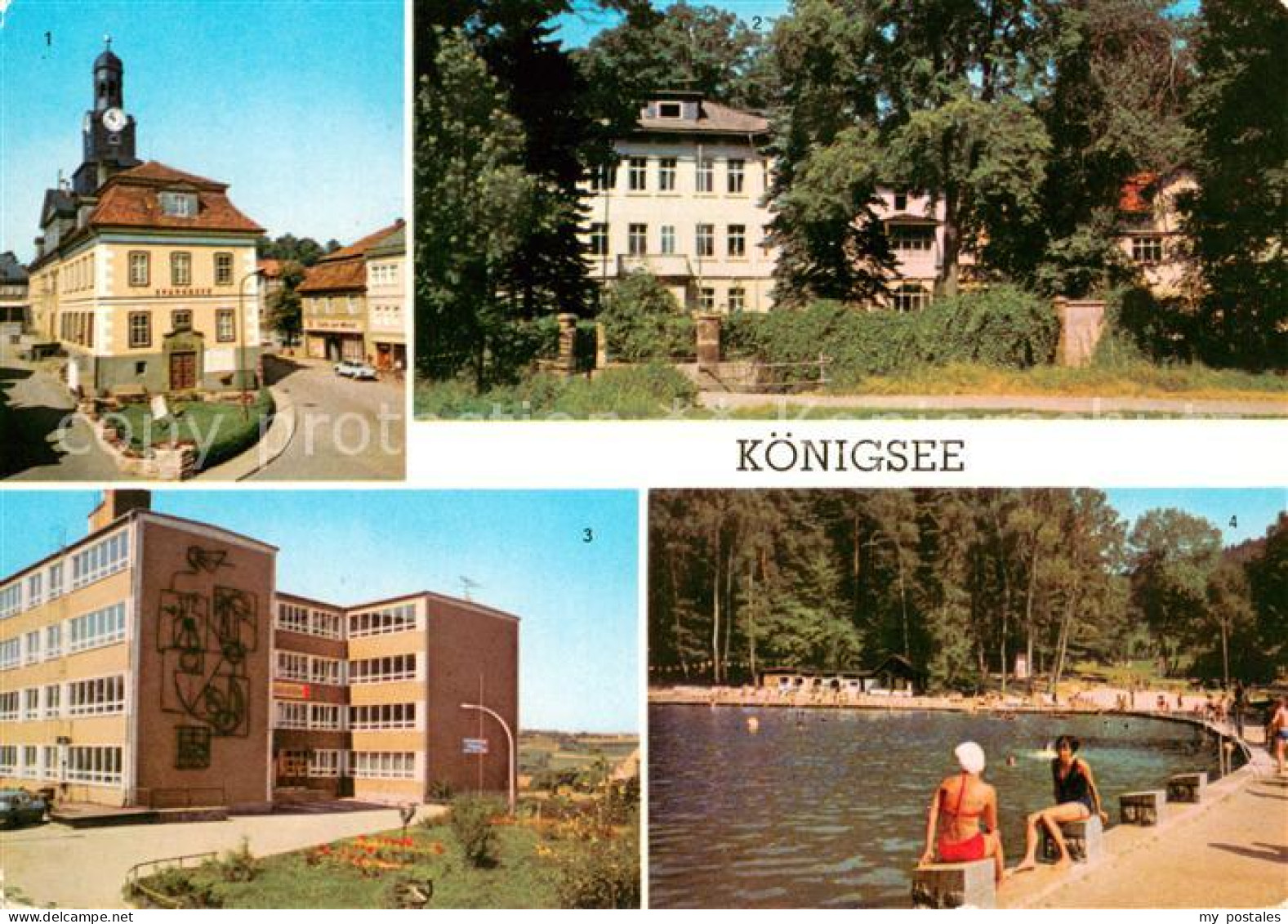 73652624 Koenigsee Thueringen Rathaus Diaet Kurheim Goethe Oberschule Waldseebad - Autres & Non Classés