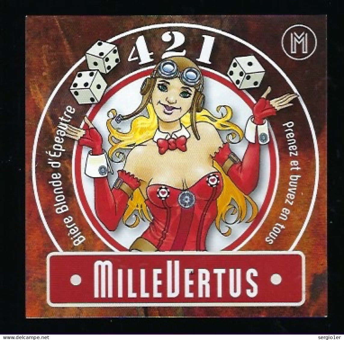 étiquette Bière Belge: Biere Blonde D'épeautre  421 4,21°% Brasserie Millevertus à Tintigny " Femme" - Cerveza