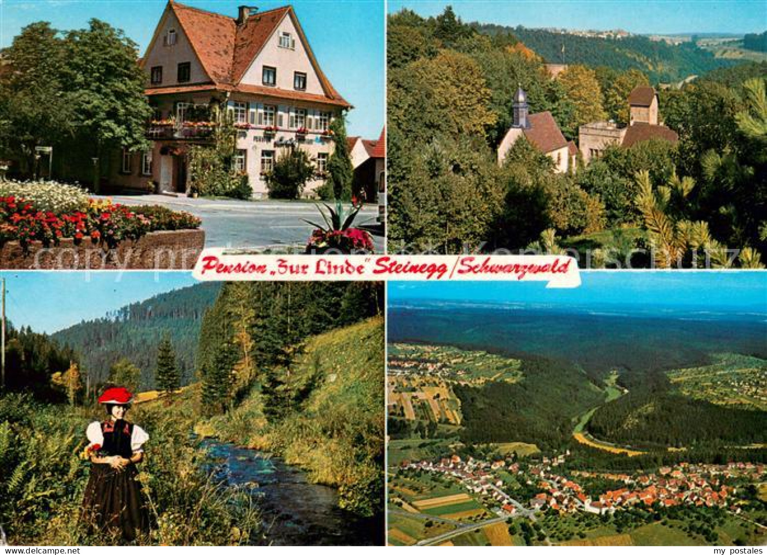 73652596 Steinegg Schwarzwald Pension Zur Linde Landschaftspanorama Bach Trachte - Autres & Non Classés