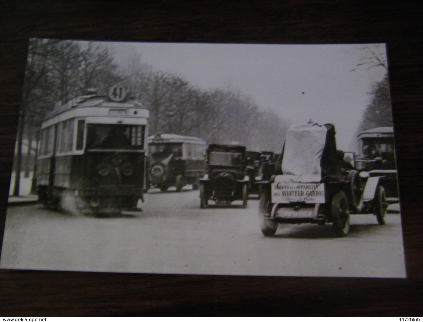 Photo.- Paris (75) - Tramway - Av Grande Armée - Transport Débris Avion Garros - Collection Favière - 1918 - SUP (HV 98) - Openbaar Vervoer