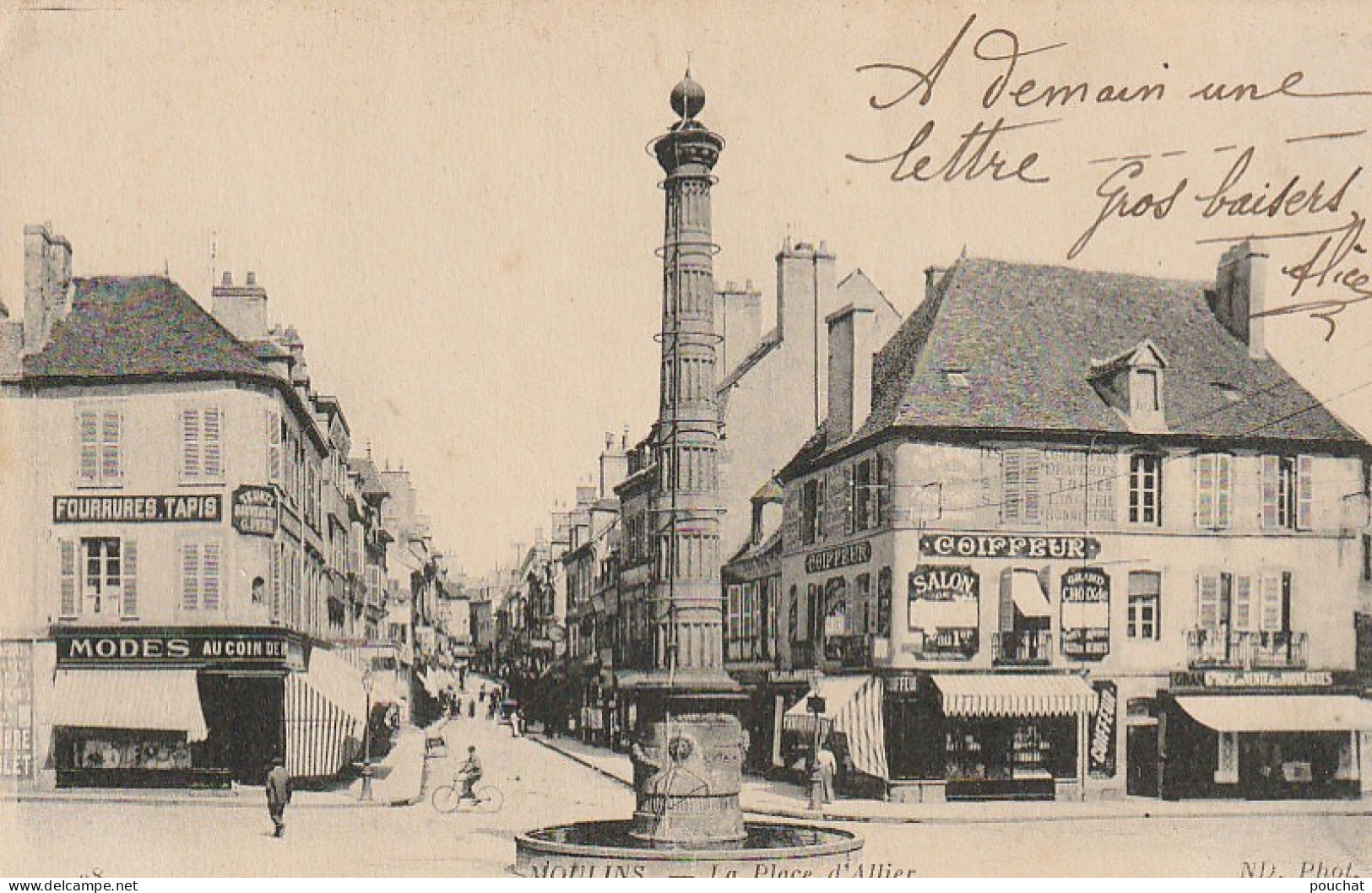 ZY 15-(03) MOULINS - LA PLACE D' ALLIER - COMMERCES - 2 SCANS - Moulins