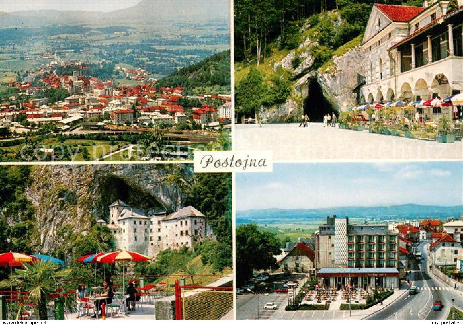 73652579 Postojna Adelsberg Stadtpanorama Eingang Tropfsteinhoehle Restaurant Sc - Slowenien