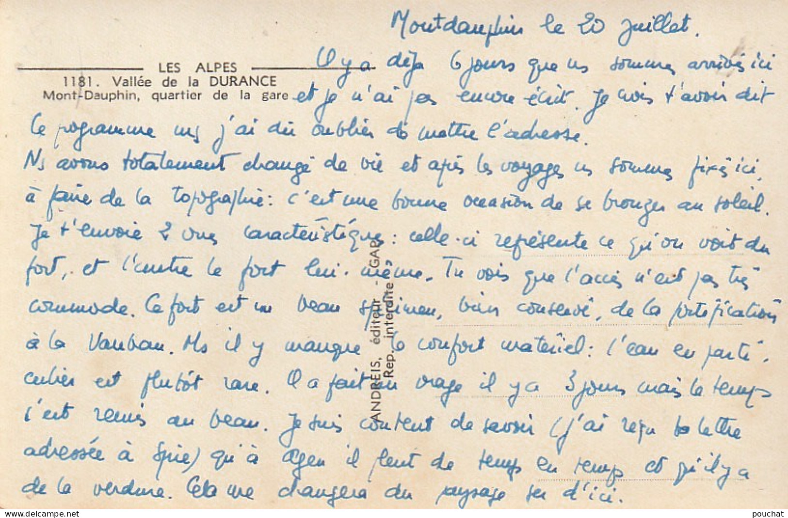 ZY 17-(05) VALLEE DE LA DURANCE - MONT DAUPHIN - QUARTIER DE LA GARE - EDIT. ANDREIS , GAP - 2 SCANS - Otros & Sin Clasificación