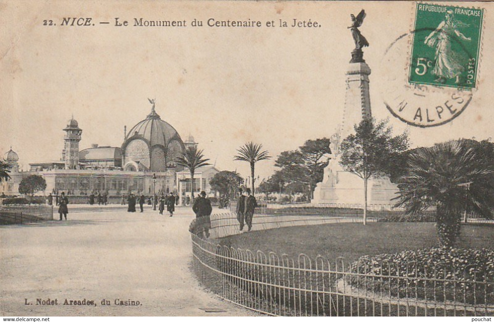 ZY 18-(06) NICE - LE MONUMENT DU CENTENAIRE ET LA JETEE - ANIMATION - 2 SCANS - Monuments