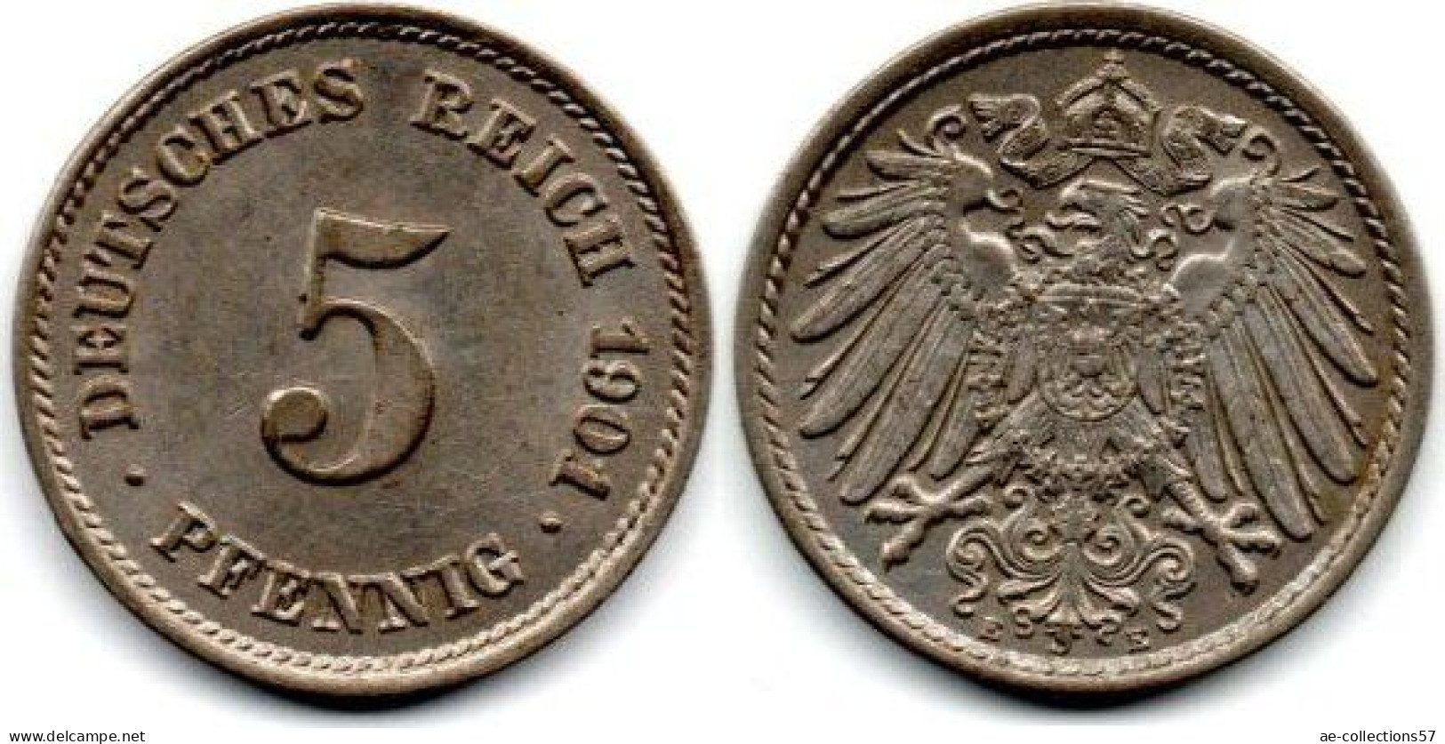 MA 33674 / Allemagne - Deutschland - Germany 5 Pfennig 1901 E SUP - 5 Pfennig
