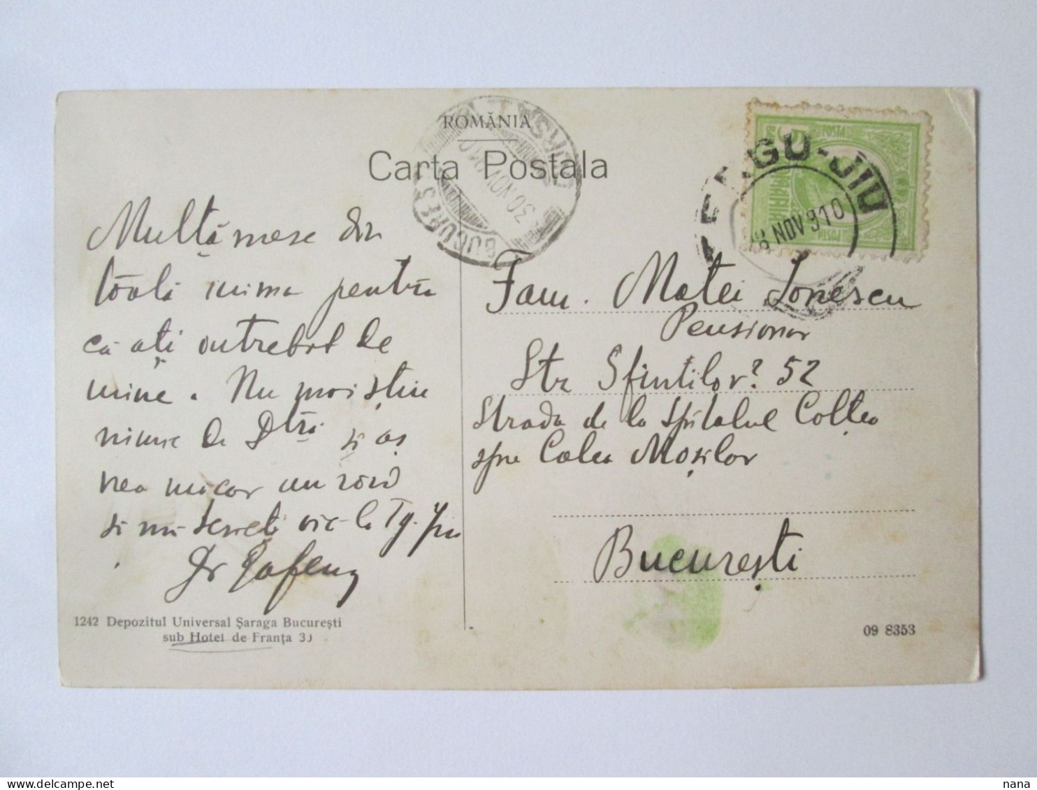 Romania-Salutations De/Greetings From Gorj:Valle De Jiului,c.postale Voyage 1911/Jiului Valley 1911 Mailed Postcard - Roemenië