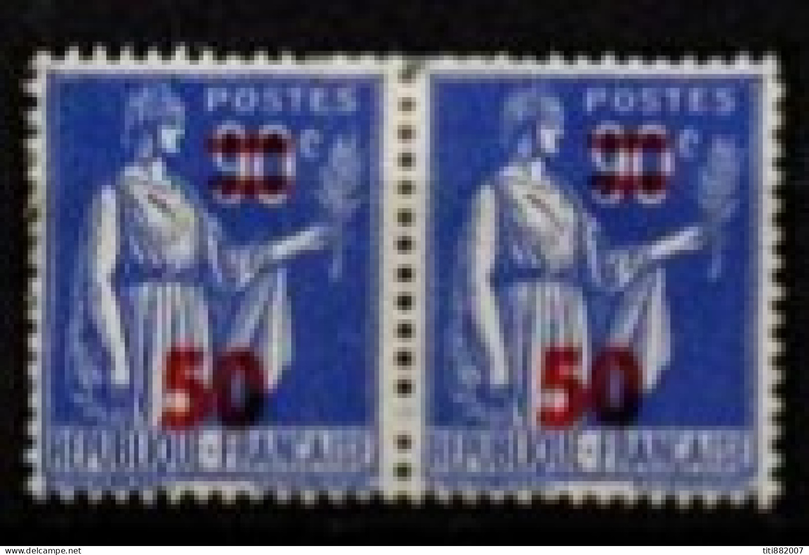 FRANCE    -   1940 .   Y&T N° 482 *.  Cadre Plus épais Sur 1er Timbre à Gauche - Ongebruikt