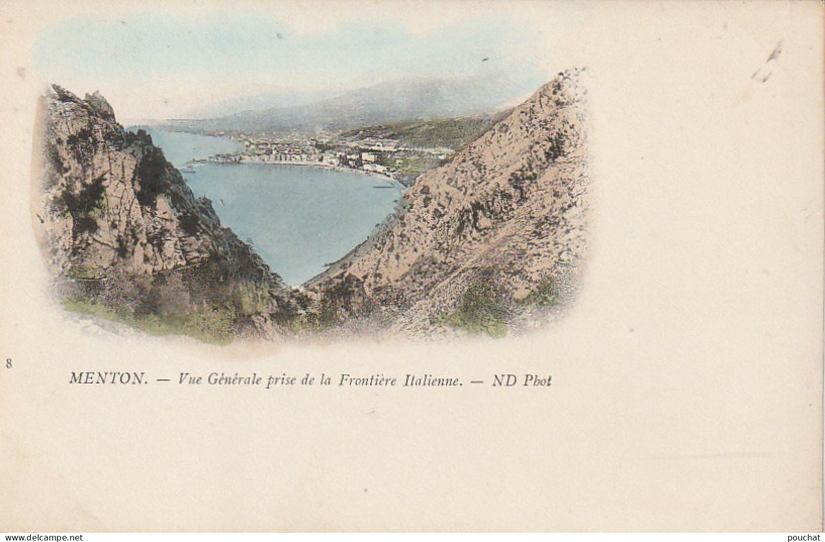 ZY 18-(06) MENTON - VUE GENERALE PRISE DE LA FRONTIERE ITALIENNE - CARTE COLORISEE - 2 SCANS - Menton