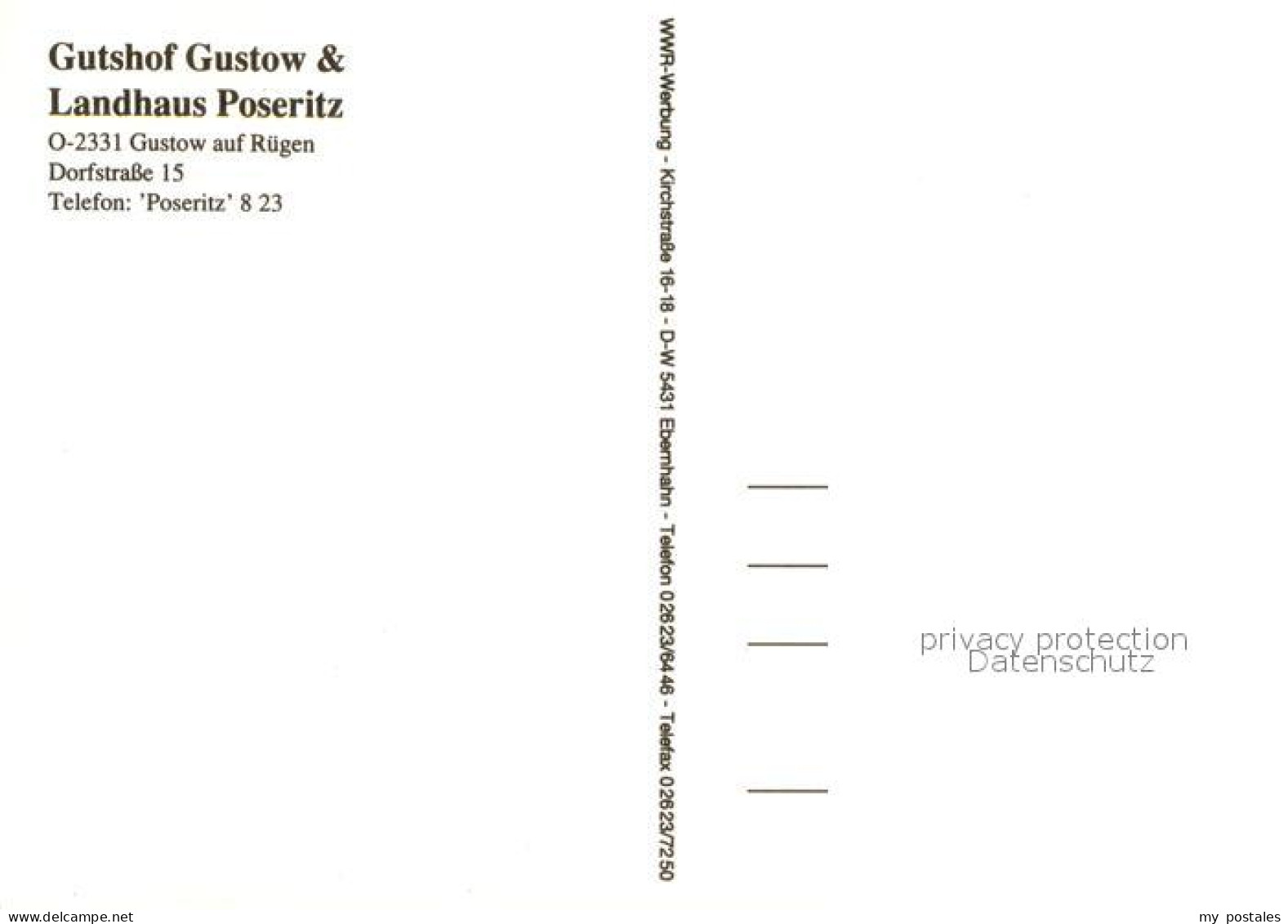 73652528 Gustow Gutshof Gustow Und Landhaus Poseritz Gastraeume Gustow - Altri & Non Classificati